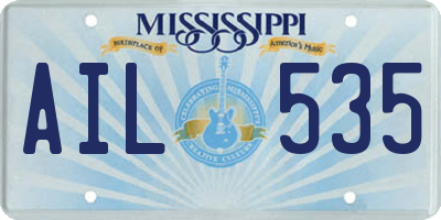 MS license plate AIL535