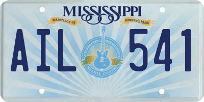 MS license plate AIL541