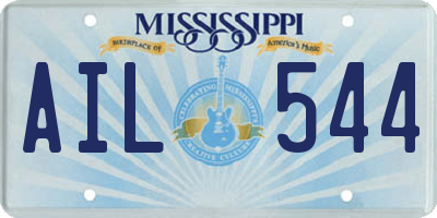 MS license plate AIL544