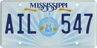 MS license plate AIL547