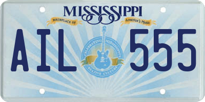 MS license plate AIL555