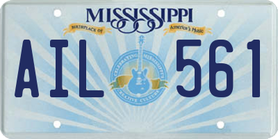MS license plate AIL561