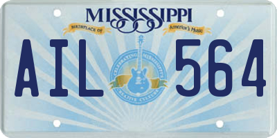 MS license plate AIL564