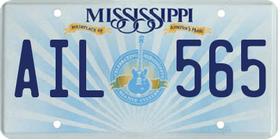 MS license plate AIL565