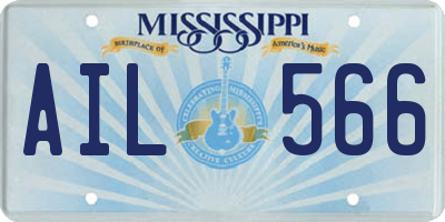 MS license plate AIL566