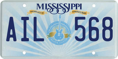 MS license plate AIL568