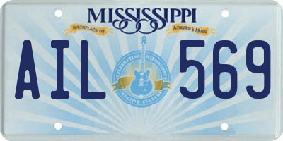 MS license plate AIL569