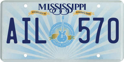 MS license plate AIL570