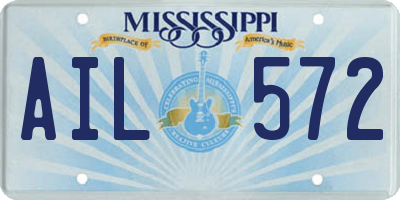 MS license plate AIL572