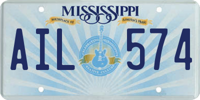 MS license plate AIL574
