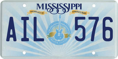 MS license plate AIL576