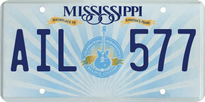 MS license plate AIL577