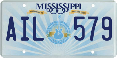 MS license plate AIL579
