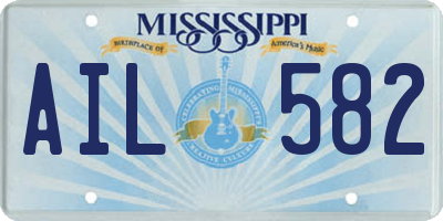 MS license plate AIL582