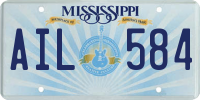 MS license plate AIL584