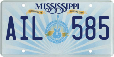 MS license plate AIL585