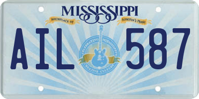 MS license plate AIL587