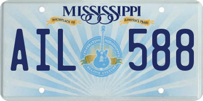 MS license plate AIL588