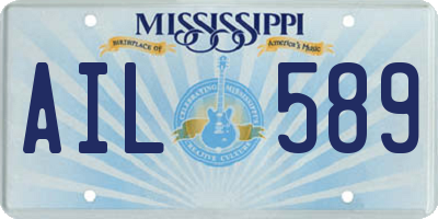 MS license plate AIL589