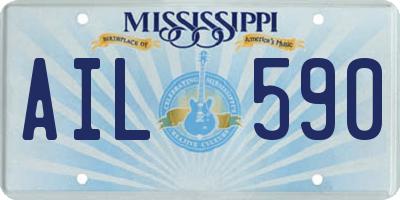 MS license plate AIL590
