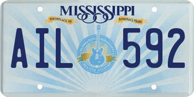 MS license plate AIL592