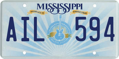 MS license plate AIL594