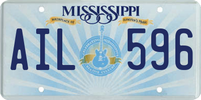 MS license plate AIL596
