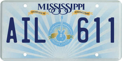 MS license plate AIL611