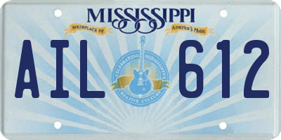 MS license plate AIL612