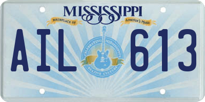 MS license plate AIL613