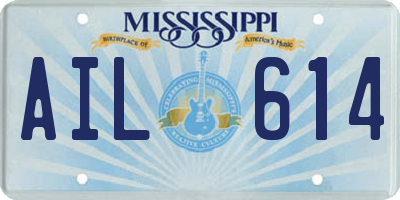 MS license plate AIL614