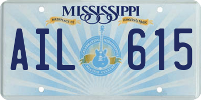MS license plate AIL615