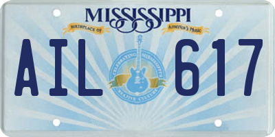 MS license plate AIL617