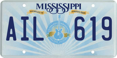 MS license plate AIL619