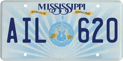 MS license plate AIL620