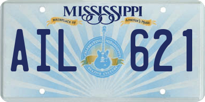 MS license plate AIL621