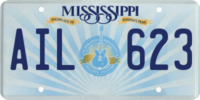 MS license plate AIL623