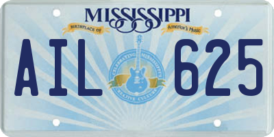 MS license plate AIL625
