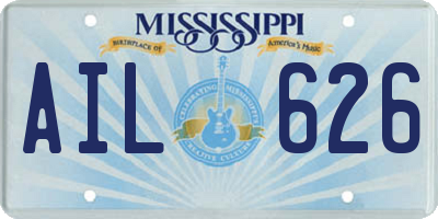 MS license plate AIL626