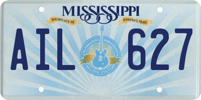 MS license plate AIL627