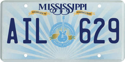 MS license plate AIL629