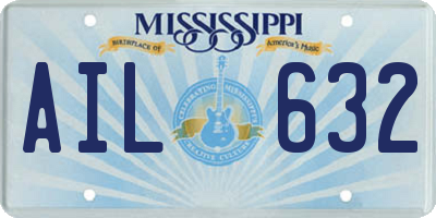 MS license plate AIL632