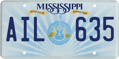 MS license plate AIL635