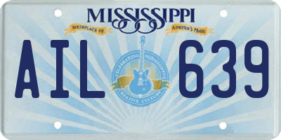 MS license plate AIL639