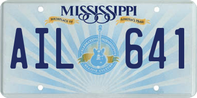 MS license plate AIL641
