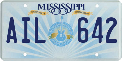 MS license plate AIL642