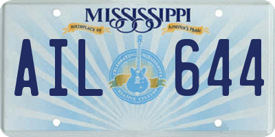 MS license plate AIL644