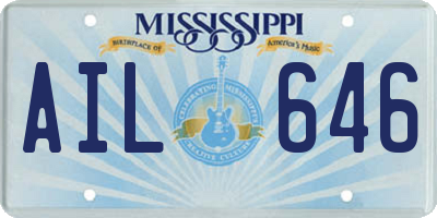 MS license plate AIL646