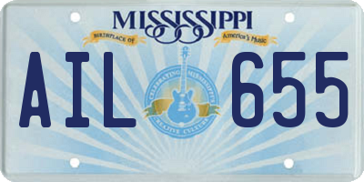 MS license plate AIL655