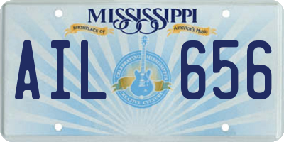 MS license plate AIL656